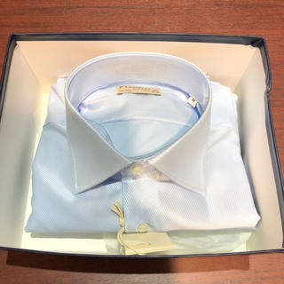 未使用 P.LANGELLA シャツ ブルー 定価21000円  イタリア製(シャツ)