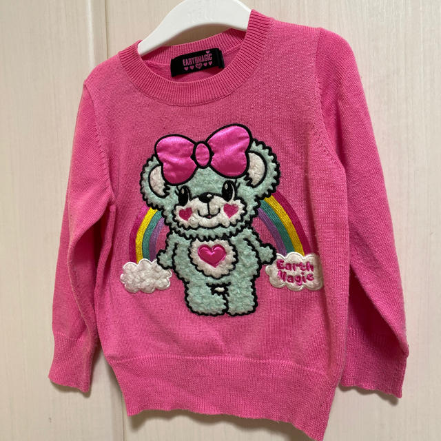 EARTHMAGIC(アースマジック)のレインボー🌈ニット100㌢ キッズ/ベビー/マタニティのキッズ服女の子用(90cm~)(ニット)の商品写真