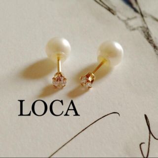 一粒CZダイヤ×貝パールキャッチピアス✨(ピアス)