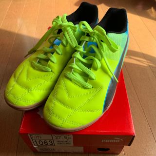 プーマ(PUMA)のフットサル用シューズ　PUMA 27.5cm 蛍光イエロー　美品　屋内用　メンズ(シューズ)