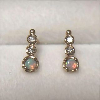 K10 オパール ダイヤ ピアス 0.04ct(ピアス)