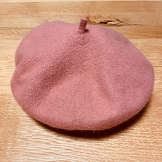 ウール混ピンクベレー帽(ハンチング/ベレー帽)