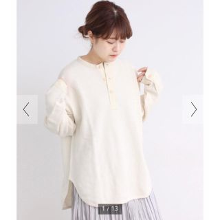 ドットアンドストライプスチャイルドウーマン(Dot&Stripes CHILDWOMAN)の完売商品 CHILD WOMAN ヘンリーネックトップス(カットソー(長袖/七分))