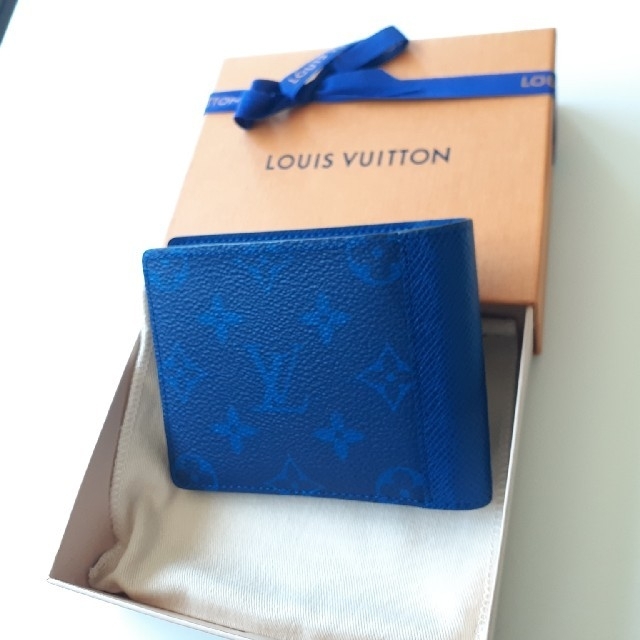 LOUIS VUITTON - ルイヴィトン ブルー モノグラム タイガラマ 折財布　コバルト　ブルー