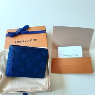 LOUIS VUITTON - ルイヴィトン ブルー モノグラム タイガラマ 折財布 