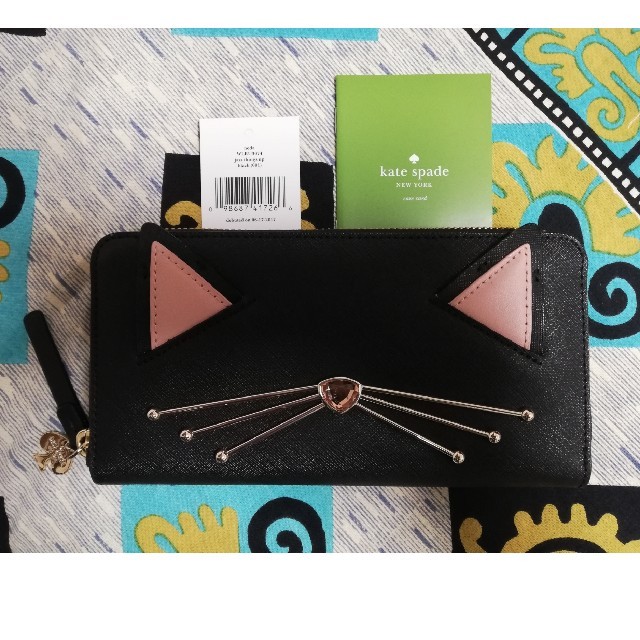 kate spade new york(ケイトスペードニューヨーク)のpiiiii様専用◆kate spade 長財布 キャット・猫ブラック黒 レディースのファッション小物(財布)の商品写真