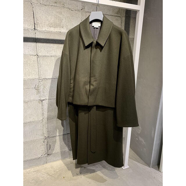 YOKE 3WAY BAL COLLAR SHARE COAT Olive www.krzysztofbialy.com