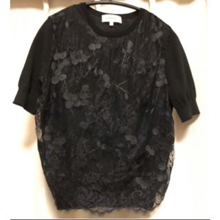 カルヴェン(CARVEN)の最終出品☆カルヴェン☆CARVEN トップス　ブラック　レース(カットソー(半袖/袖なし))