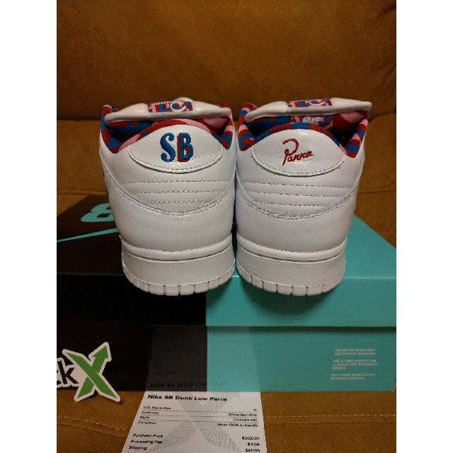 NIKE(ナイキ)の新品 未使用 stock X購入 NIKE SB DUNK LOW PARRA メンズの靴/シューズ(スニーカー)の商品写真