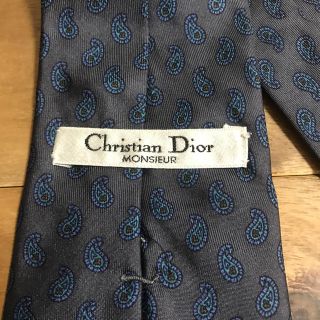 クリスチャンディオール(Christian Dior)の【美品】クリスチャンディオール　ネクタイ　ペイズリー　小紋クラシックグレー灰色(ネクタイ)