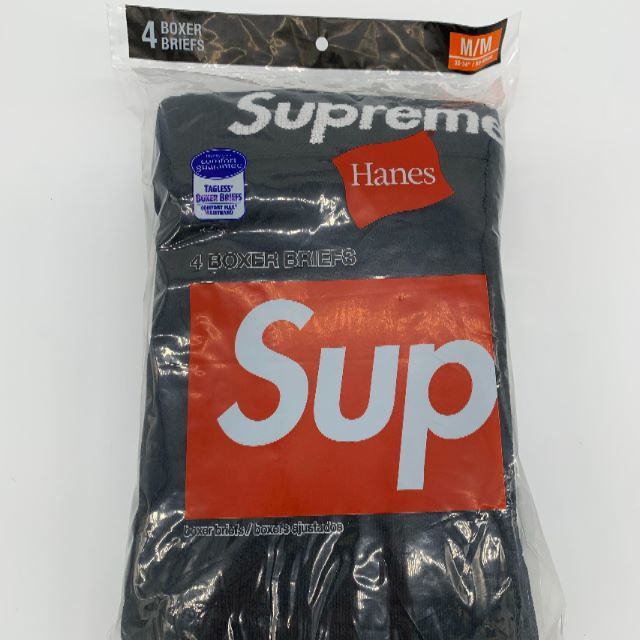 送料無料　Supreme　ヘインズ　ボクサーパンツ　Mサイズ 　黒　4枚1パック