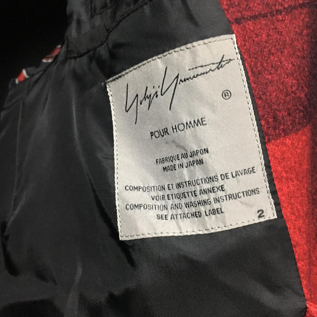Yohji Yamamoto(ヨウジヤマモト)の最終値下18aw 赤フラノストールジャケット メンズのジャケット/アウター(テーラードジャケット)の商品写真