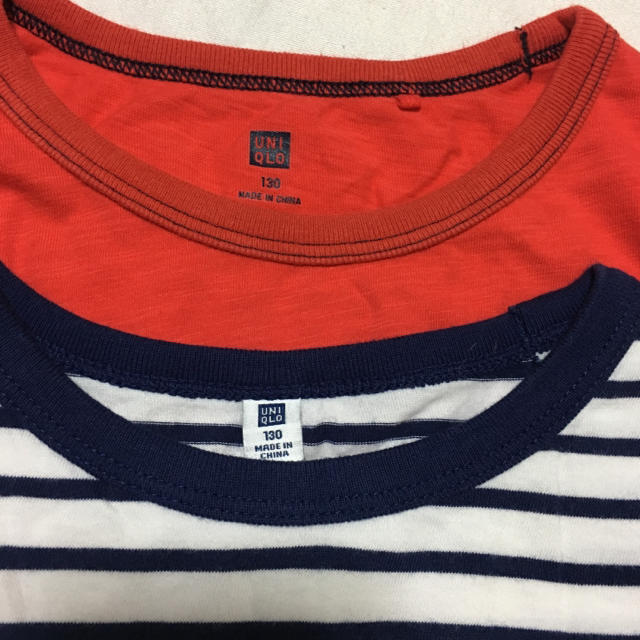 UNIQLO(ユニクロ)のUNIQLO ２枚セット ロンＴ 130 キッズ/ベビー/マタニティのキッズ服男の子用(90cm~)(Tシャツ/カットソー)の商品写真