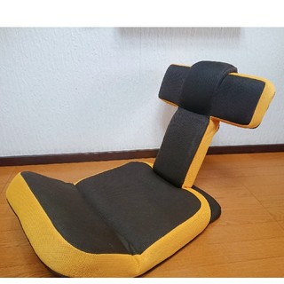 座椅子 ゲーミングチェア ブラック×オレンジ(座椅子)