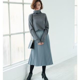 ロペピクニック(Rope' Picnic)の完売　フラノ調プリーツスカート38 サックス(ロングスカート)