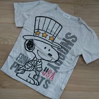 ピーナッツ(PEANUTS)のスヌーピー Tシャツ グレー S(Tシャツ(半袖/袖なし))