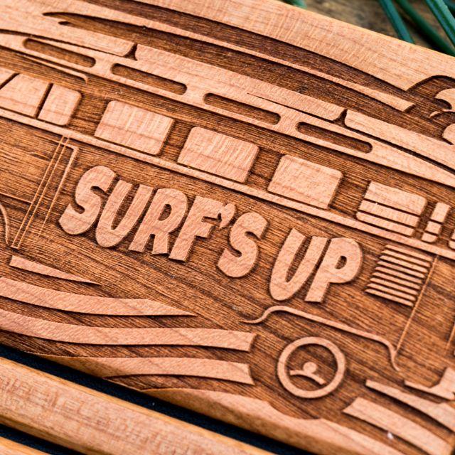 手帳型　木製ケース　ウッドケース　SURF'S UP（名入れ可+700円）036