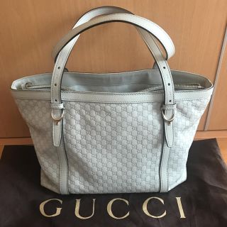 グッチ(Gucci)のGUCCI  ホワイト レザートートバッグ(トートバッグ)