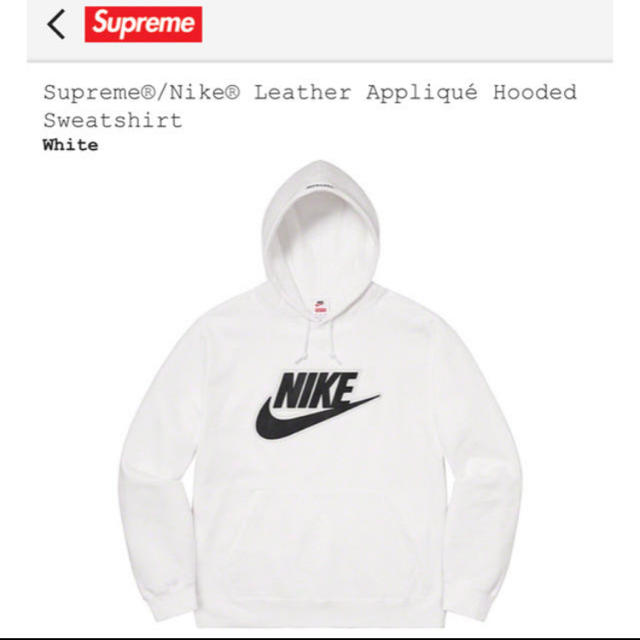 Supreme Nike  Hooded Sweatshirt 白 M