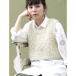 ドットアンドストライプスチャイルドウーマン(Dot&Stripes CHILDWOMAN)のDot＆StripesCHILDWOMAN ネパールスラブ かのこショートベスト(ベスト/ジレ)