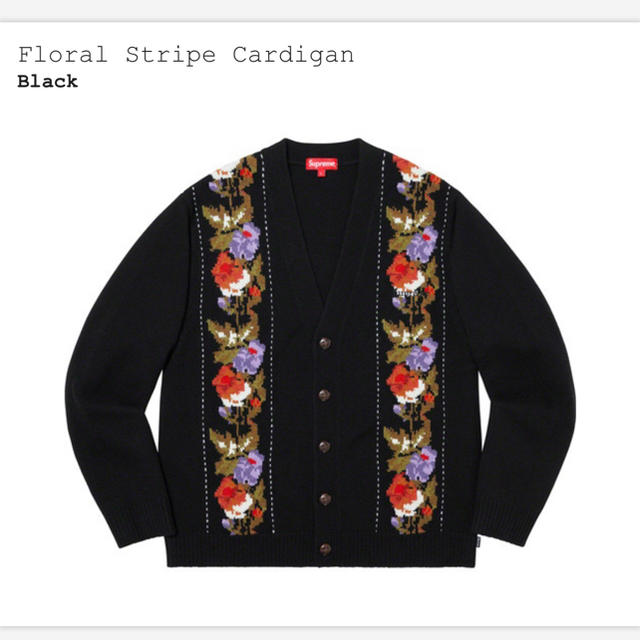 Supreme floral stripe cardigan カーディガン　L