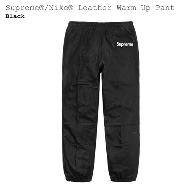 Supreme(シュプリーム)のSサイズ　黒　Supreme NIKE Leather Warm Up Pant メンズのパンツ(ワークパンツ/カーゴパンツ)の商品写真