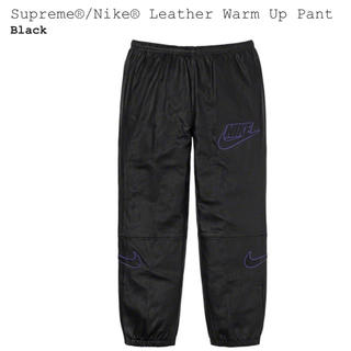 シュプリーム(Supreme)のSサイズ　黒　Supreme NIKE Leather Warm Up Pant(ワークパンツ/カーゴパンツ)