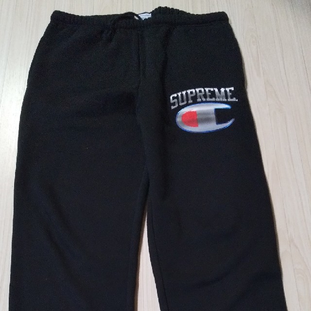 スウェットSupreme×Champion chromeコラボスウェットblack