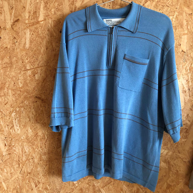 dairiku 19ss "Half Zip Border Polo Knit"