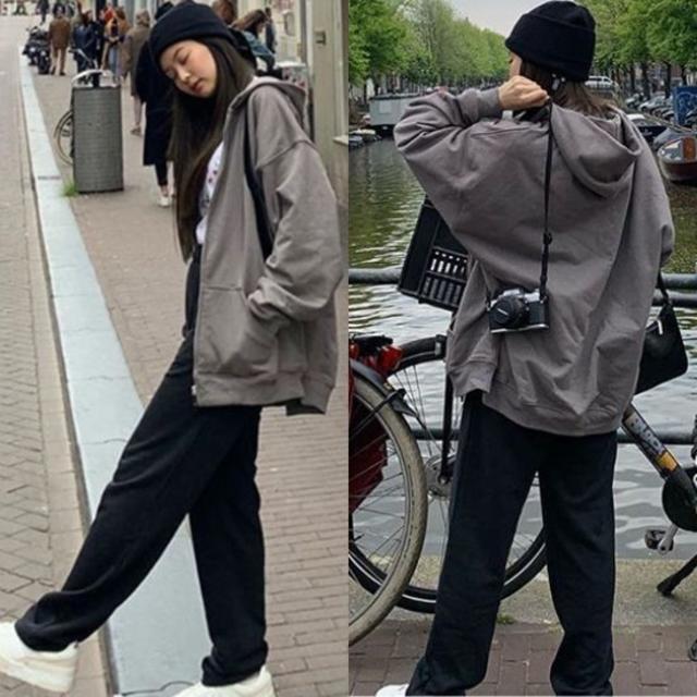 BLACKPINK jennie ジェニー着用 パーカー オーバーサイズの通販 BLACKPINK jennie ジェニー着用 パーカー オーバーサイズの通販