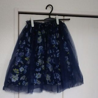 美品☆裏地付き花柄スカート(ミニスカート)