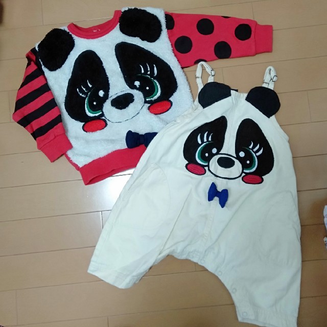 キッズ/ベビー/マタニティ専用★チェリッチュ　★美品＊トレーナー＋サロペット　パンツ　セット　90〜95