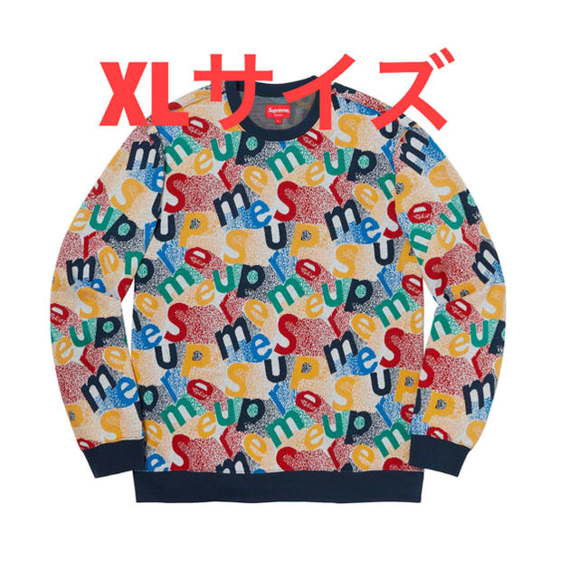 19aw supreme Scatter Text CrewneckNavySIZE