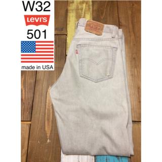リーバイス(Levi's)の３８０１０　made in USA リーバイス　５０１ 　グレー　 W３２(デニム/ジーンズ)