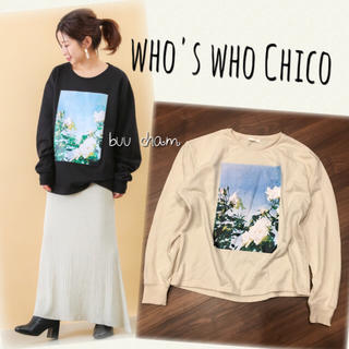 フーズフーチコ(who's who Chico)のwho's who Chico♡ブルーフォトプリントルーズスウェット(トレーナー/スウェット)