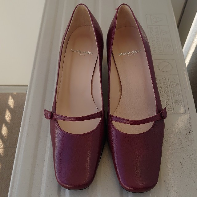 Marie Claire(マリクレール)のお値下げ Marie Claire マリクレール ボルドー 本革 パンプス レディースの靴/シューズ(ハイヒール/パンプス)の商品写真