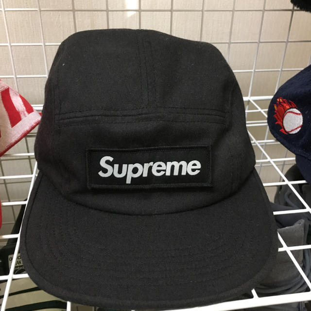 supreme キャップ ブラックメンズ