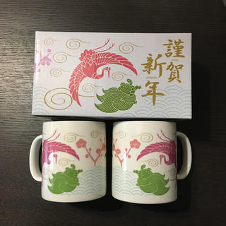 謹賀新年　鶴亀ペアマグカップ(グラス/カップ)