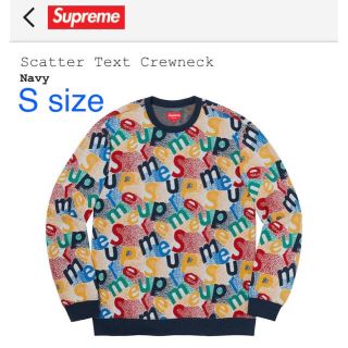 シュプリーム(Supreme)のSupreme scatter text crewneck Navy 新品未使用(スウェット)