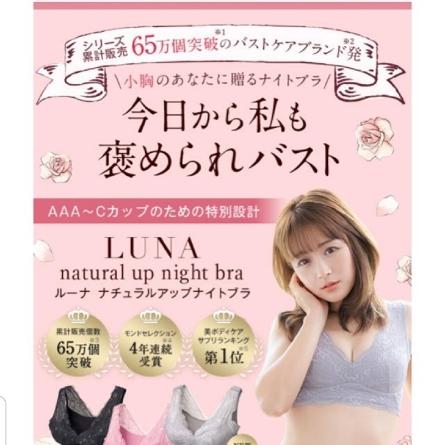 LUNA Natural Up Night Bra　ルーナナチュラルナイトブラ レディースの下着/アンダーウェア(ブラ)の商品写真