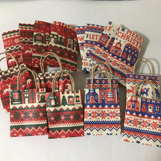 クリスマス　ミニ紙袋16枚(カード/レター/ラッピング)