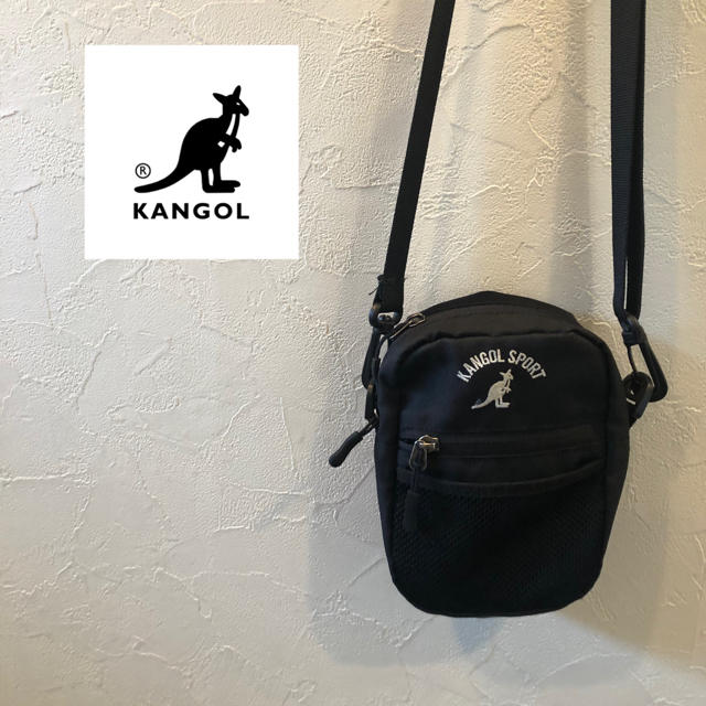 KANGOL(カンゴール)の【美品】kangol sport ミニショルダーバック　ブラック メンズのバッグ(ショルダーバッグ)の商品写真