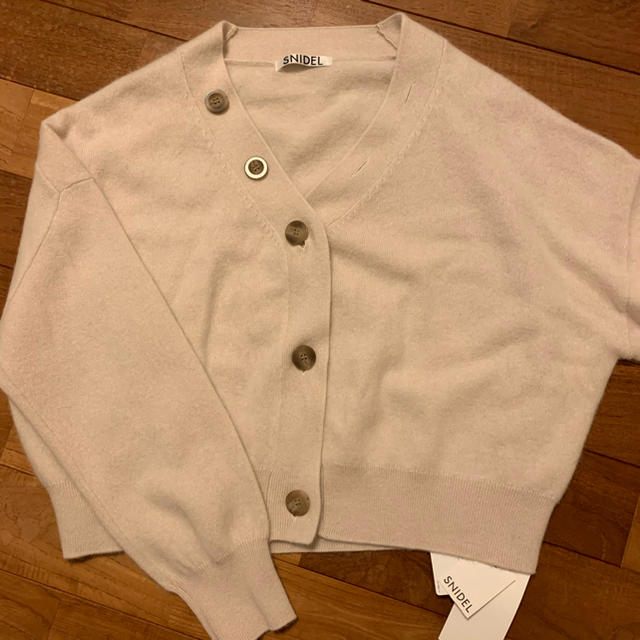 snidel ラクーンショートカーディガン アイボリー