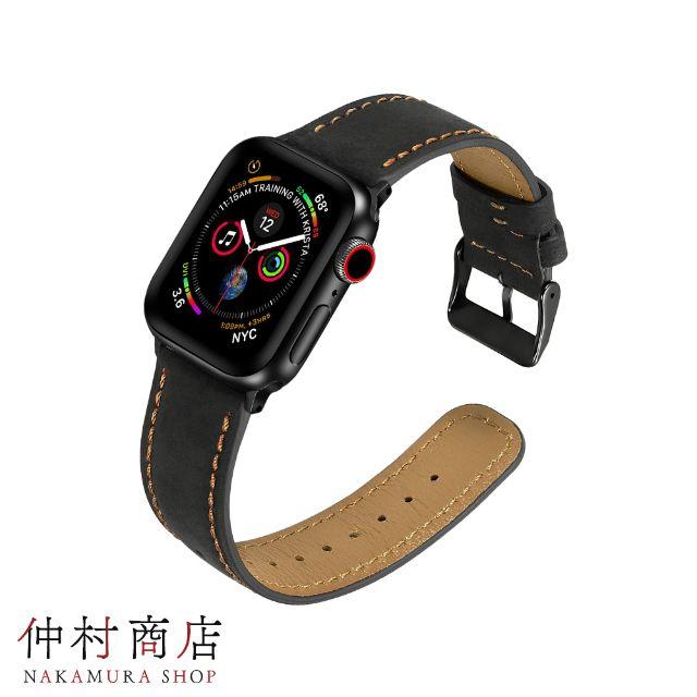 Apple Watch本革製バンドC(ブラック＆ブラウン)38/40mm メンズの時計(レザーベルト)の商品写真