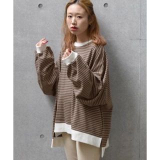 ダブルクローゼット(w closet)のダブルクローゼット♡ボーダー bigプルオーバー(トレーナー/スウェット)