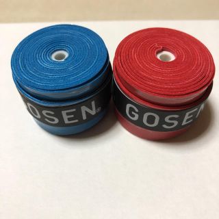 ゴーセン(GOSEN)のGOSENグリップテープ 赤と青1個ずつ(テニス)