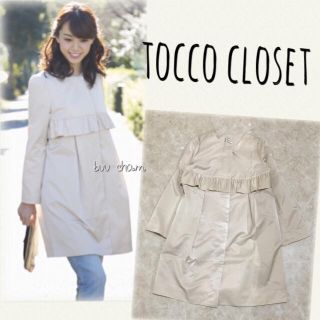 トッコ(tocco)のtocco closet♡フロントフリルラインノーカラーコート(スプリングコート)