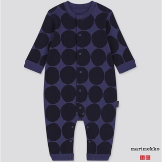 マリメッコ(marimekko)の【値下げ60】マリメッコ ユニクロ ベビーロンパース ブルー(ロンパース)