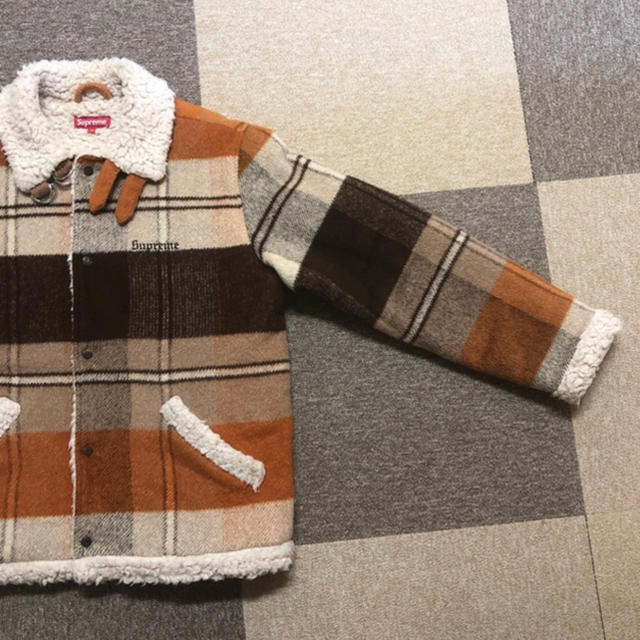 plaid shearling bomber