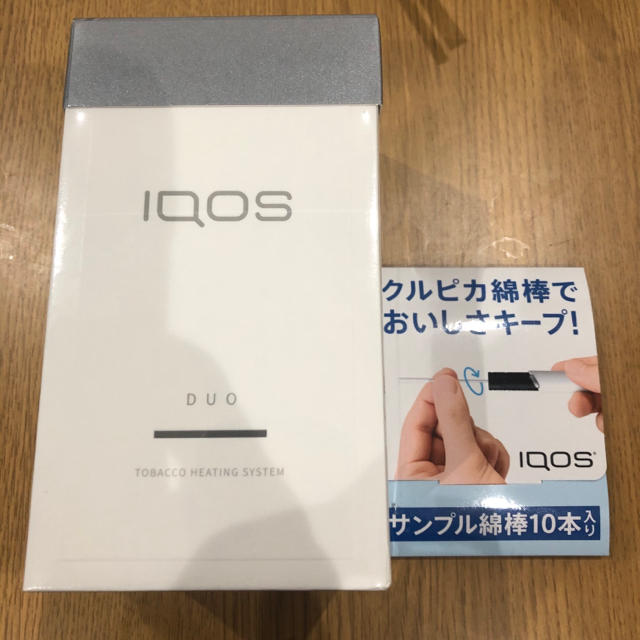 【新品】iQOS3 DUOグレー（クリーニング・スティック付き）